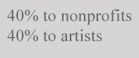 40% to artists, 40% to nonprofits